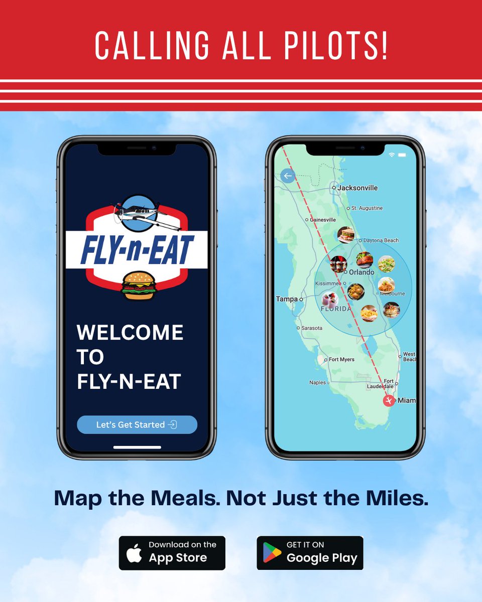 ✨ 🛩️ Turn fuel stops into food stops? Yes, please.

The Fly-n-Eat App helps private pilots discover top-rated, pilot-reviewed restaurants near airports along your route—turning fuel stops into flavor stops.

#FlyHungryLandHappy #SkyToTable #PilotLife #FlyingFoodie #FlynEatApp