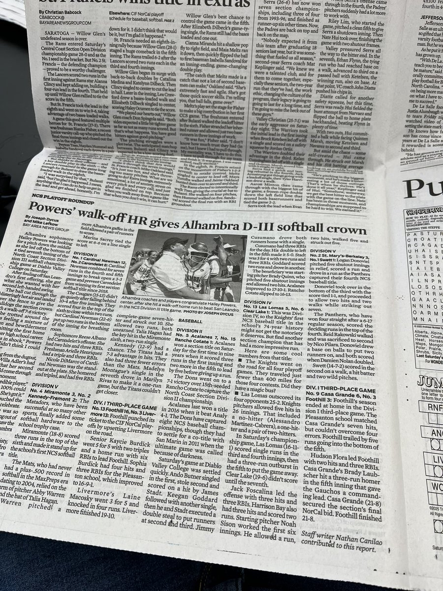 joseph_dycus's tweet photo. 🗞️TODAY’S PAPER🗞️

Pick up a copy of the @EastBayTimes and @mercnewsto to read about  @AHSBulldogs_SB’s championship in today’s paper!

Story: https://t.co/q6JHWW7He8 https://t.co/Hbnqf52SXq