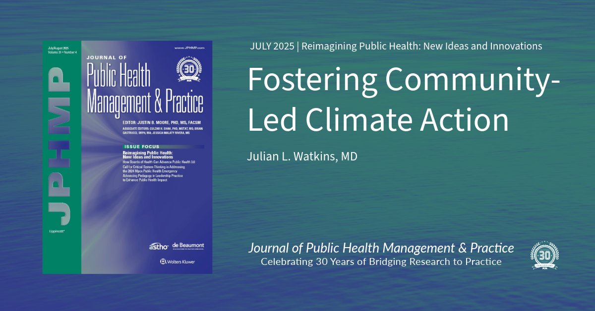 de Beaumont Foundation (@debeaumontfndtn) on Twitter photo In his new @JPHMPDirect column, Julian L. Watkins of <a href="/nycHealthy/">nychealthy</a> calls on health departments to foster community-led action against #ClimateChange. 🌎
Read his column for community-centered strategies that promote healthy communities and environments: bit.ly/3ZNj4pQ In his new @JPHMPDirect column, Julian L. Watkins of <a href="/nycHealthy/">nychealthy</a> calls on health departments to foster community-led action against #ClimateChange. 🌎
Read his column for community-centered strategies that promote healthy communities and environments: bit.ly/3ZNj4pQ