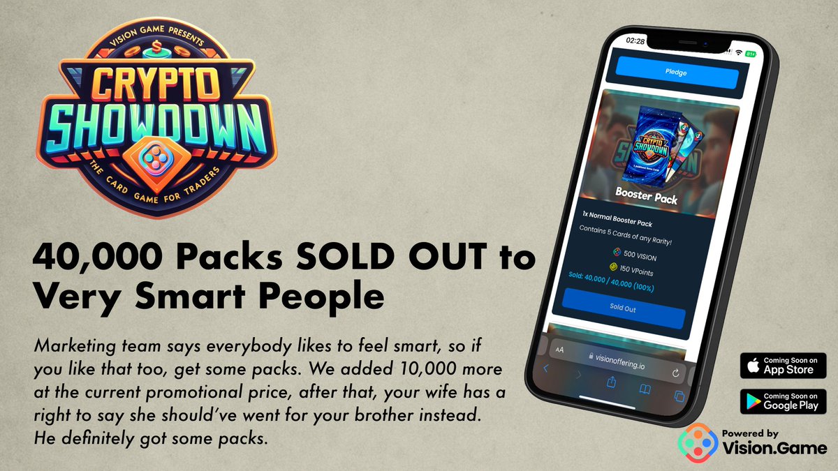🚨 40,000 PACKS. GONE. 🚨

To geniuses. Giga brains. People with insider energy. 🧠💼
So congrats to those who bought.
For the rest of you… redemption arc time. 🙏📈

We just dropped 10,000 more packs at the promo price 🔥
After that? Prices go up ⬆️ and coping begins 🫠
👉