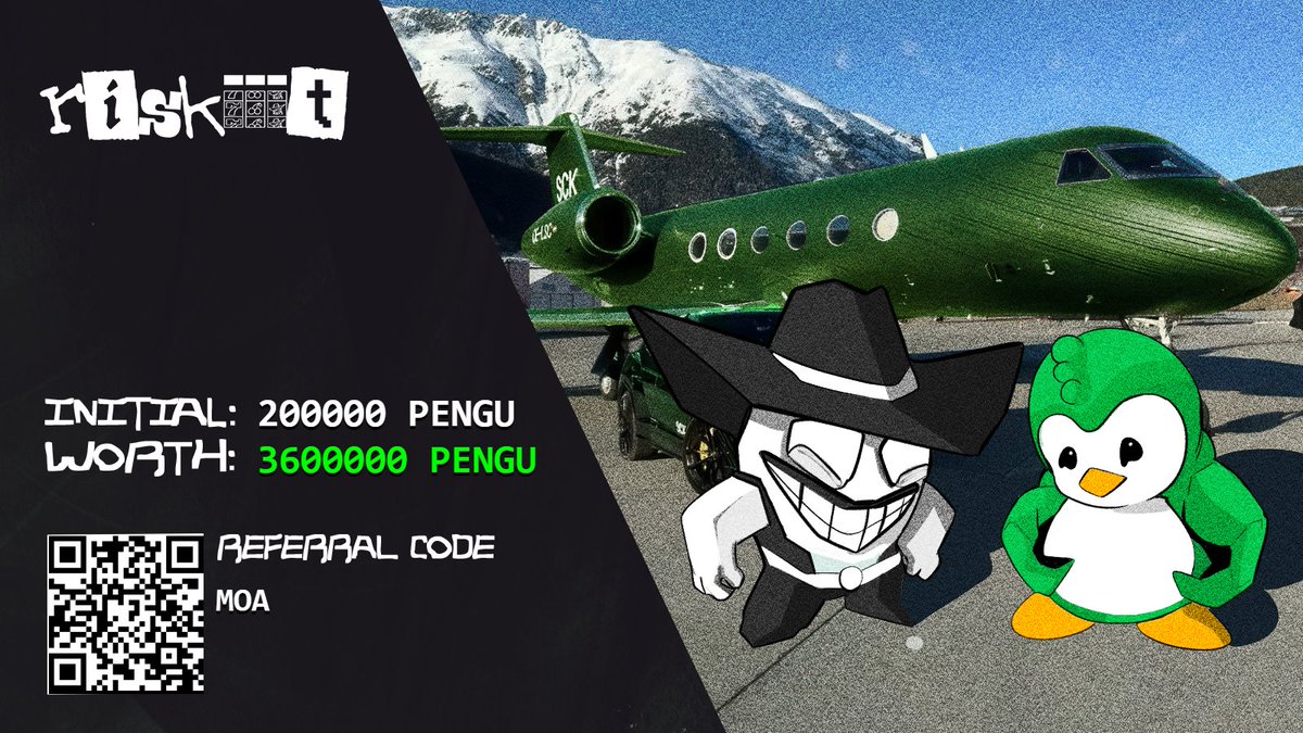 I just won 3600000 $PENGU on <a href="/riskiiit/">riskiiit</a> Try it out: riskiiit.com/?utm_source=pn… 

TAKE A CHANCE LMAOOO