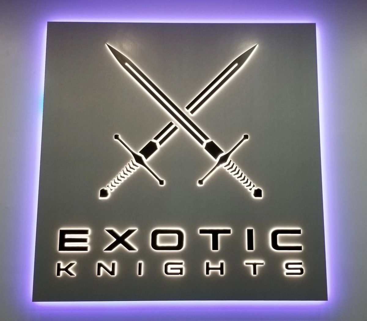 FXDESIGNGROUP's tweet photo. FX had the pleasure of making this fantastic large-scale logo sign for our friends (and next-door neighbors) at Exotic Knights! This signage certainly makes a statement: it's almost 64 sq ft total!!

https://t.co/qZorTysXe8

#fabrication #signage #orlando #florida #fl #orl #signs https://t.co/h04JKNZHZB
