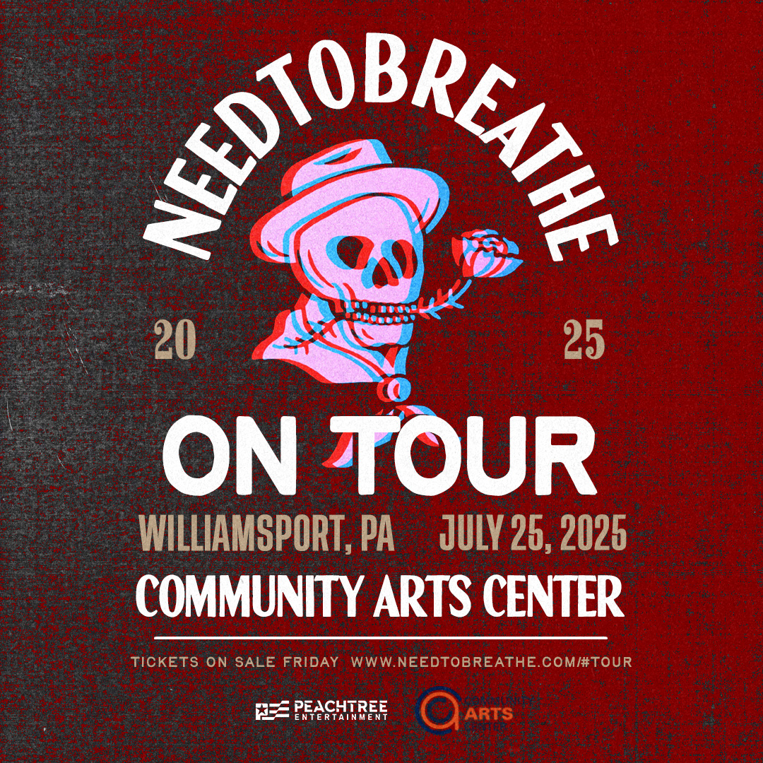 Peachtree Entertainment (@peachtreeent) on Twitter photo JUST ANNOUNCED! 💥
<a href="/NEEDTOBREATHE/">NEEDTOBREATHE</a> has just announced that they're headed to <a href="/CAClive/">CommunityArtsCenter</a> in Williamsport this July! Tickets go on sale this Friday, 6/6 - see you then!
7/25 #WilliamsportPA at <a href="/CAClive/">CommunityArtsCenter</a> JUST ANNOUNCED! 💥
<a href="/NEEDTOBREATHE/">NEEDTOBREATHE</a> has just announced that they're headed to <a href="/CAClive/">CommunityArtsCenter</a> in Williamsport this July! Tickets go on sale this Friday, 6/6 - see you then!
7/25 #WilliamsportPA at <a href="/CAClive/">CommunityArtsCenter</a>