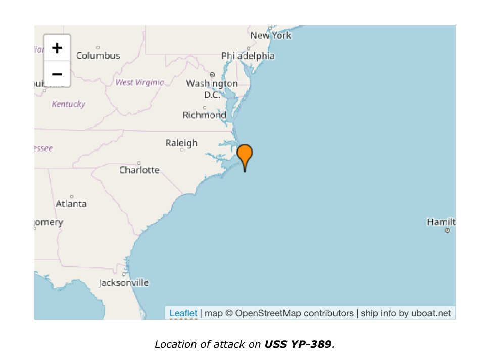 MMWWII (@usmmwwii) on Twitter photo #OTD 19 June 1942, U-701 began to shell Cohasset converted  to USS YP-389 near the Diamond Shoals Lightship Buoy about 20 miles south-southeast of Cape Hatteras, N.C. Crew 24 (6 dead and 18 survivors). uboat.net/allies/merchan… #OTD 19 June 1942, U-701 began to shell Cohasset converted  to USS YP-389 near the Diamond Shoals Lightship Buoy about 20 miles south-southeast of Cape Hatteras, N.C. Crew 24 (6 dead and 18 survivors). uboat.net/allies/merchan…
