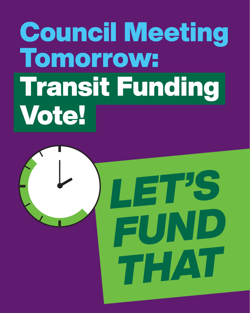 This is your chance to speak up for better transit! The official budget hearing is June 3—and what gets funded gets prioritized. Transit funding is on the line, and this is our chance to show up, speak out, and push for a system that works for everyone. 
letsfundtransit.com