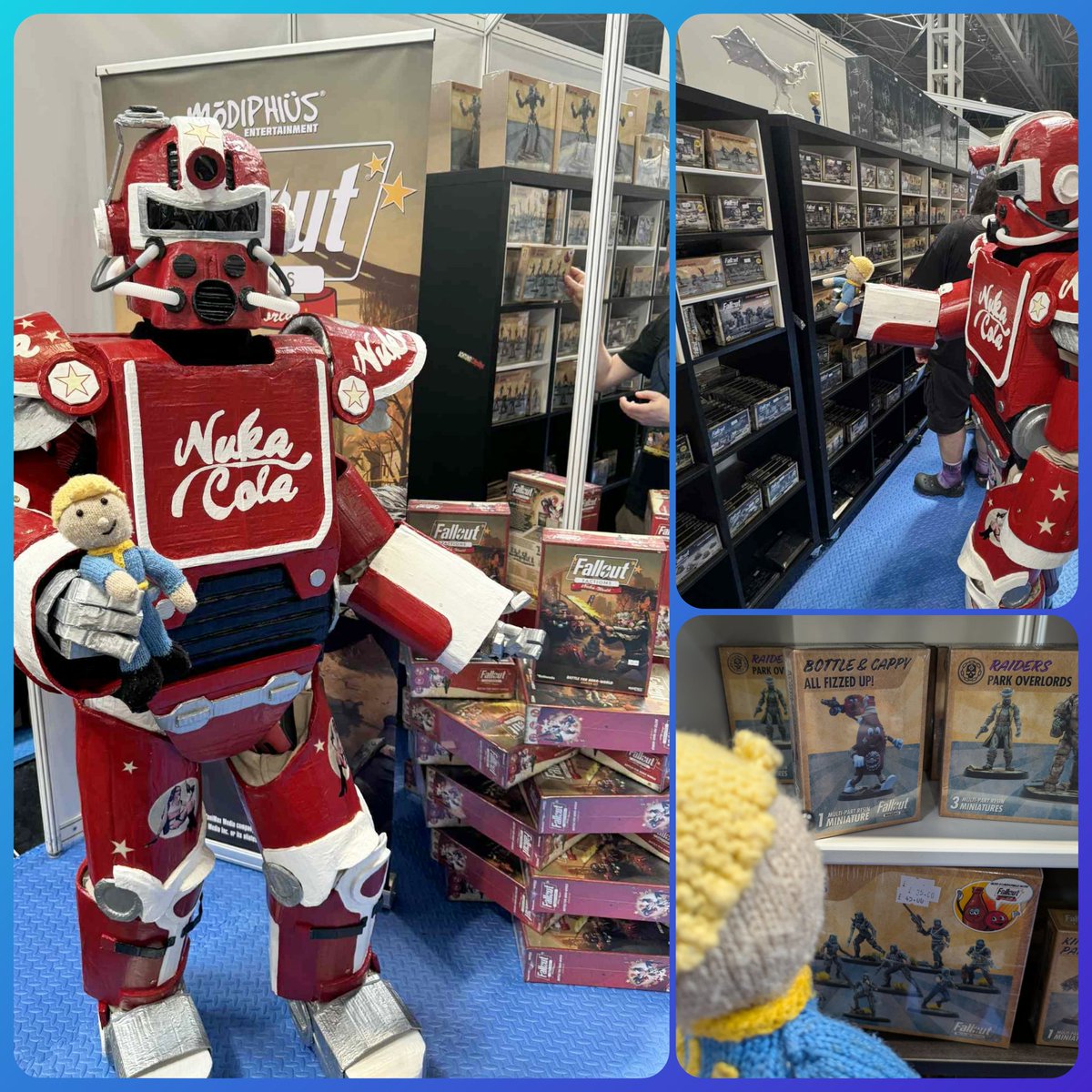 CrazyMCRAngel's tweet image. 🛍️ Vault Boy was excited to point out the Fallout models he wanted from the @Modiphius booth!! 🎲

#modiphius #fallout #falloutcosplay #falloutfactions #nukaworld #nukacola #wastelandwarfare #tabletopminiatures #vaultboy #ukge