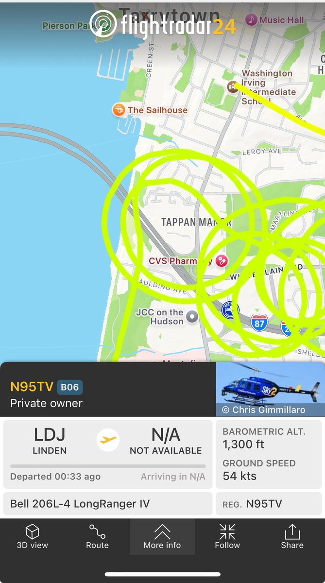 MSGerst's tweet photo. Why is a @CBSNewYork helicopter circling Tarrytown for past 10 min? https://t.co/Jc6IEkvzyf