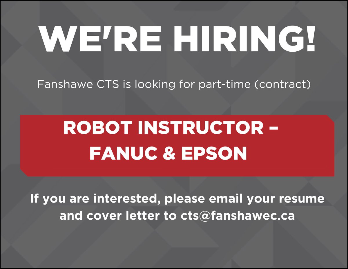 Join the Fanshawe CTS team as a contract Instructional Designer and help us shape impactful training for leaders, skilled trades, and workforce development programs.

📩 Apply now and help us deliver training that works.
cts@fanshawec.ca

#CTSFanshawe