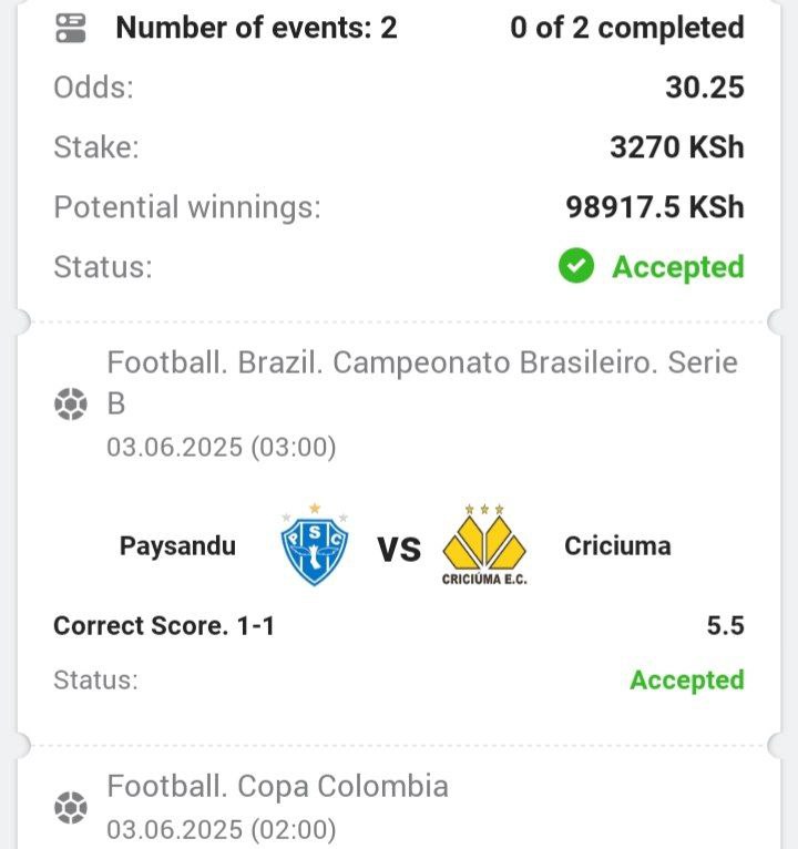 BRAZIL SOURCED US FIXED CS FOR TONIGHT 🥳🥳🥳🥳🥳🥳🥳🥳🥳 

2/2 CS 👉DRYUP
PLAY SINGLE TOO

2/2 DRAWS 👉KZYUP

LOAD THOSE CODE ON FANSPORT 

BET CODE 1,2 CS 👉 DRYUP

BET CODE 2 , 2 DRAWS 👉 KZYUP