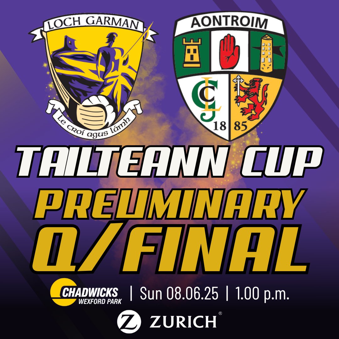 Our senior footballers, proudly supported by <a href="/Zurich_Irl/">Zurich Ireland🇮🇪</a>, will enter the knockout stages of the Tailteann Cup when they take on Antrim in <a href="/ChadwicksIE/">CHADWICKS</a> Wexford Park on Sunday at 1 p.m. We wish them best of luck.

🎟️ am.ticketmaster.com/gaa/and the usual SuperValu &amp; Centra stores.
