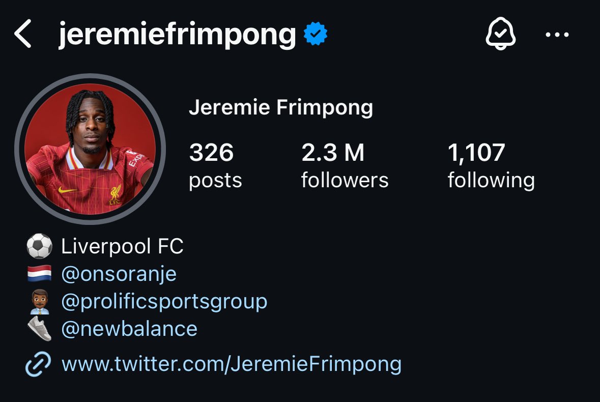 Jeremie Frimpong profile pic update 😍