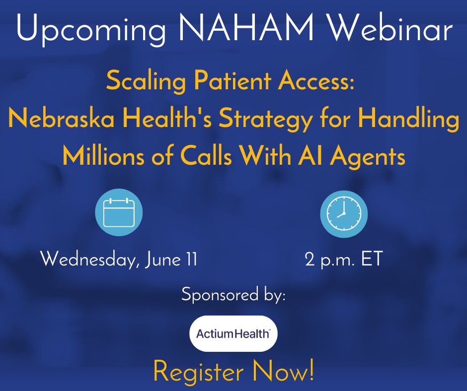 Struggling with high call volumes? Learn how Nebraska Medicine used AI Agents to transform operations in this can't-miss webinar!

Register now: learn.naham.org/products/scali…