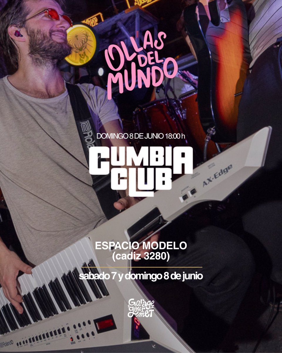 🔥 Este finde es OLLAS DEL MUNDO en Espacio Modelo.
Además de comida humeante y delicias para todos, hay música en vivo:

🎶 Sábado
17 h — Mamba
20 h — <a href="/MilongaExtrema/">Milongas Extremas</a> 

🎶 Domingo
16 h — Hijos de la Marea
18 h — <a href="/cumbia_club/">Cumbia Club</a> 

💿 DJ’s todo el finde. ¡Nos vemos entre las ollas!