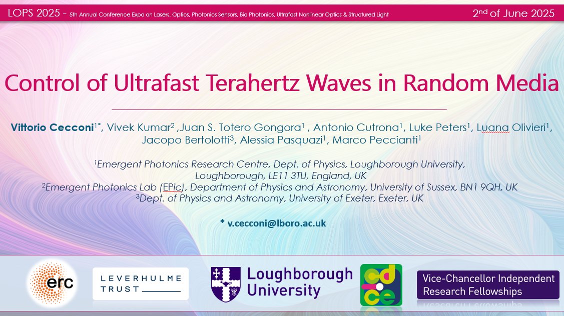 Vittorio Cecconi (@cecconivittorio) on Twitter photo Great experience speaking at #LOPS2025 !
Big thanks to the organizers for the kind invitation and warm welcome.
<a href="/lborouniversity/">Loughborough University</a> <a href="/EPICXPhoton/">Emergent Photonics Research Centre</a> Great experience speaking at #LOPS2025 !
Big thanks to the organizers for the kind invitation and warm welcome.
<a href="/lborouniversity/">Loughborough University</a> <a href="/EPICXPhoton/">Emergent Photonics Research Centre</a>