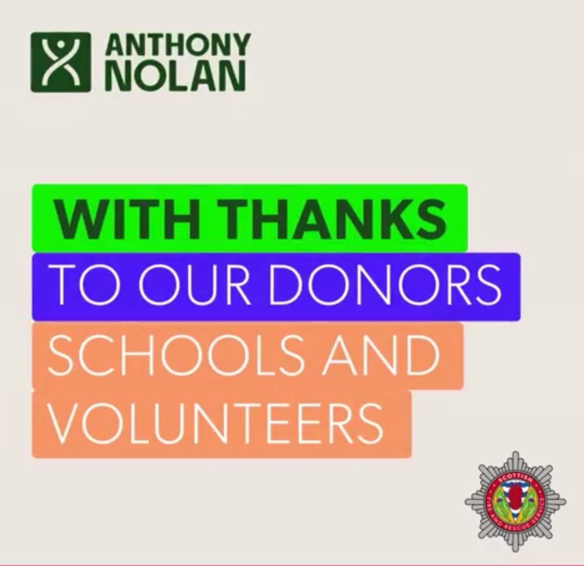 Ally Boyle MBE (@fireboyle) on Twitter photo It is #VolunteersWeek so time to say thank you to our <a href="/fire_scot/">Scottish Fire and Rescue Service</a> <a href="/AnthonyNolan/">Anthony Nolan</a> volunteers.
Because of you, over 20,000 people have been added to the stem cell register and 121 seriously ill patients and their families have been given hope.
You are the best of us ππβ€οΈ It is #VolunteersWeek so time to say thank you to our <a href="/fire_scot/">Scottish Fire and Rescue Service</a> <a href="/AnthonyNolan/">Anthony Nolan</a> volunteers.
Because of you, over 20,000 people have been added to the stem cell register and 121 seriously ill patients and their families have been given hope.
You are the best of us ππβ€οΈ