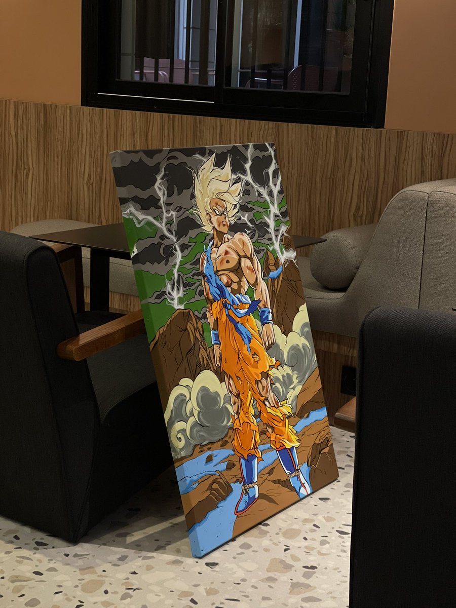 SON Goku SSJ hits all the time sous mon pinceau 🖌️ 🎨 🧑‍🎨 🖼️ 
Peinture acrylique by : <a href="/YasamART_/">YasamArt</a>
