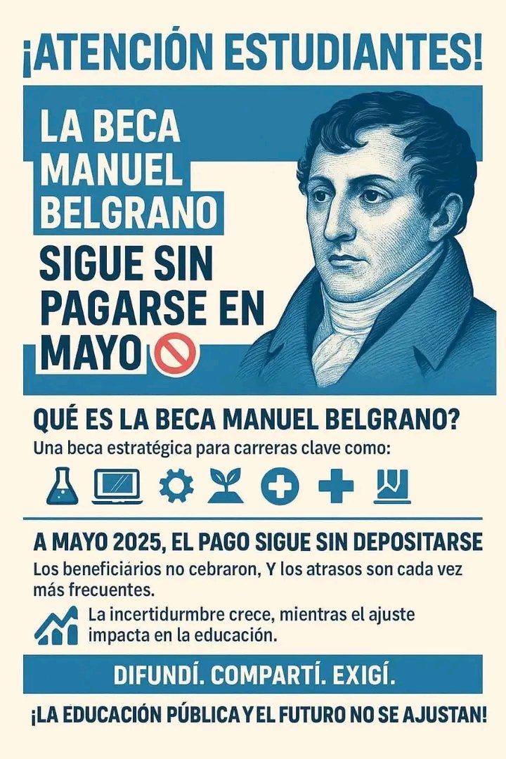 decadadespues's tweet photo. #PaguenLaBeca Capital Humano no está pagando el mes correspondiente a abril de la Beca Manuel Belgrano (carreras estratégicas). Debían pagar en mayo.Mintieron diciendo que habían hecho el depósito el 27/05 para que dejemos de reclamar
@eudtoxic @C5N @TugoNews @SoyFeudaleM https://t.co/tRMQpQkLSG