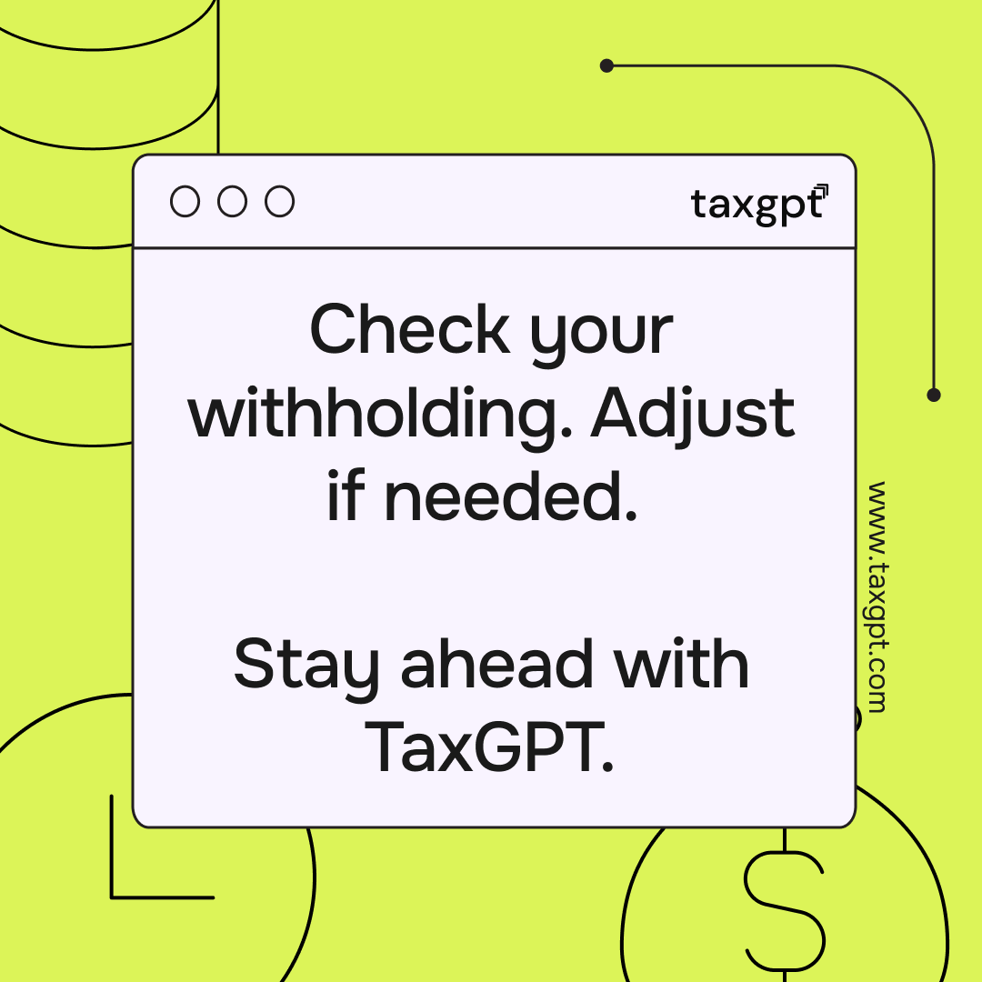💡Still recovering from a surprise tax bill? Now is the best time to prevent it from happening again! Many taxpayers wait until year-end or, worse, tax season, to adjust their withholding. But by then, it’s too late to make a real difference.

📅 Mid-year is your window to act.