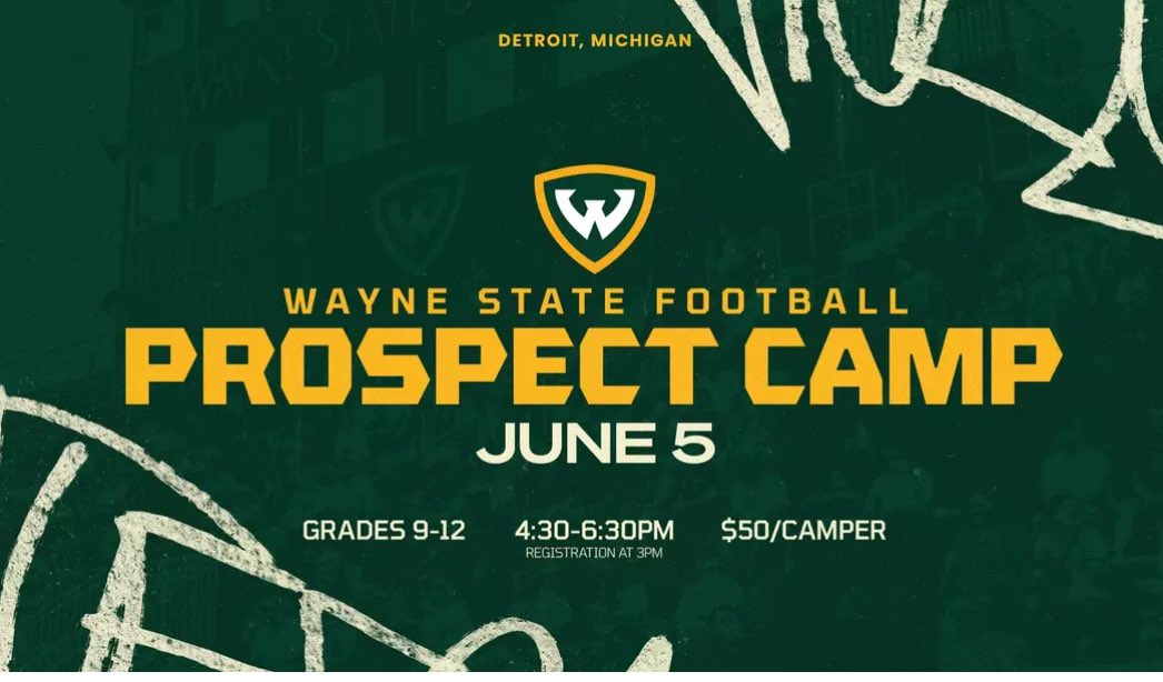 khari_majors's tweet photo. Excited to be attending Wayne state prospect camp. #IMREADYTOWORK @Coach_Rob_WSU @CoachWheat6 @DNACoachSteen @MIexposure @alex_pallone https://t.co/nsJsoeY18B