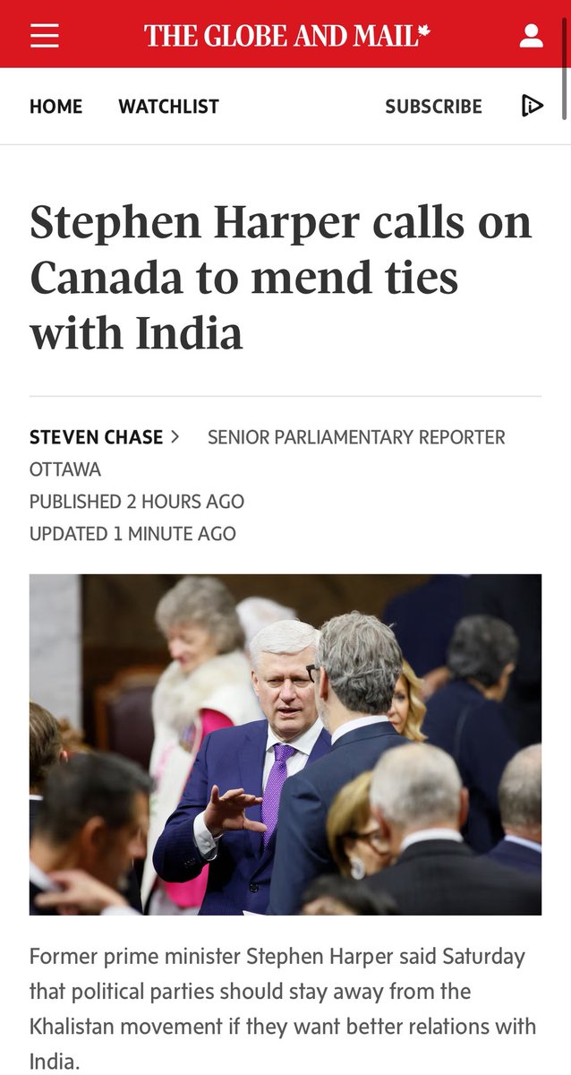 Shubhangi Sharma (@itsshubhangi) on Twitter photo Former Canadian PM Stephen Harper calls on Canada to mend ties with India
“What better emerging power than one that holds no imperialist ambitions and that possesses a free, democratic and pluralist political ethos?
“Canada cannot have that strong relationship unless the Former Canadian PM Stephen Harper calls on Canada to mend ties with India
“What better emerging power than one that holds no imperialist ambitions and that possesses a free, democratic and pluralist political ethos?
“Canada cannot have that strong relationship unless the