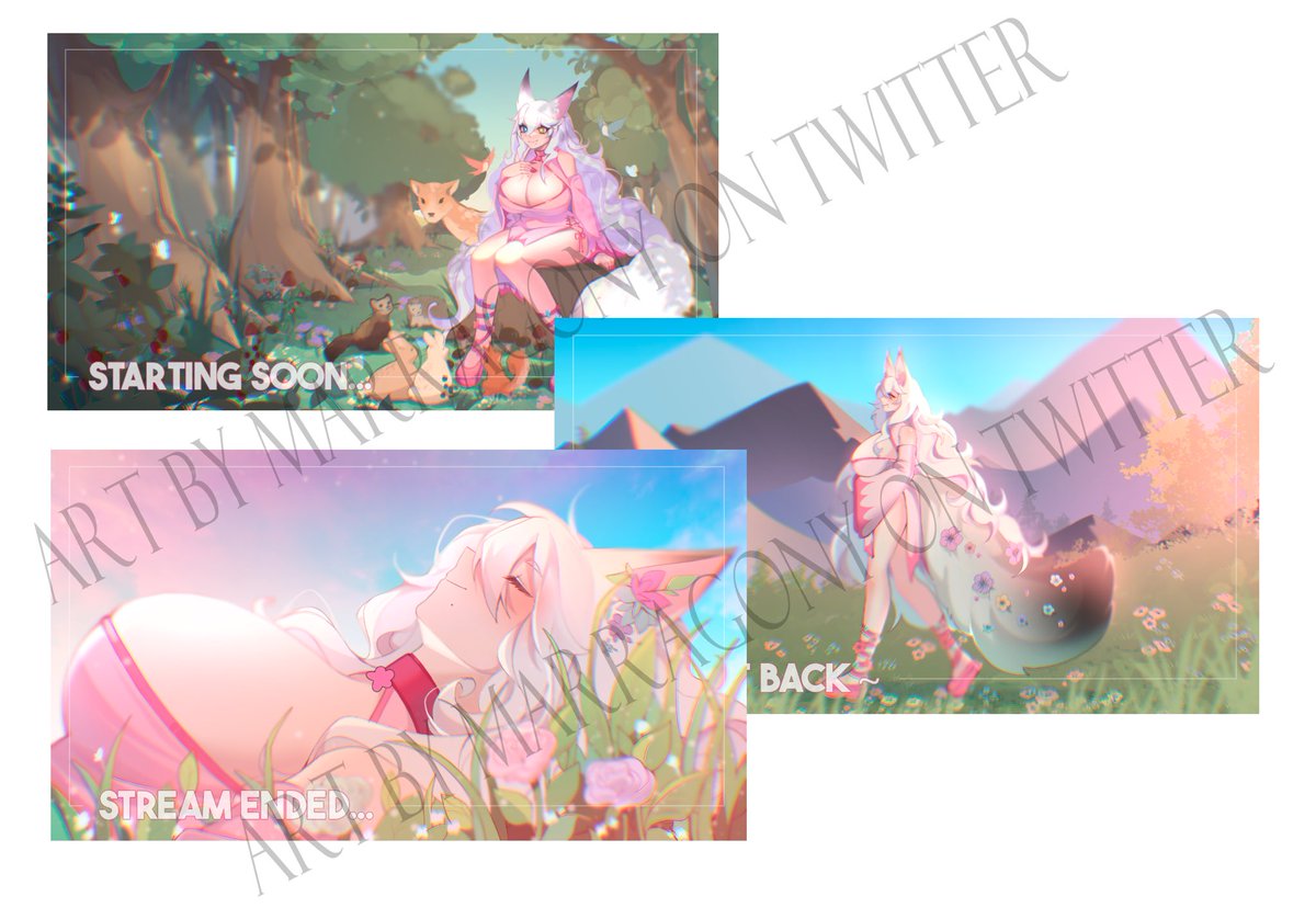 FloraFoxGoddess's tweet photo. Selling my old vtuber models and illustrations for $1385!

After purchasing you’ll get two models! One of the models has two outfits (Main casual fit and a kitsune form), all ready to rig!

All art by @marragony 

Dm if interested! I’ll send the psd files and illusts once paid! https://t.co/ydFEDwlSJi