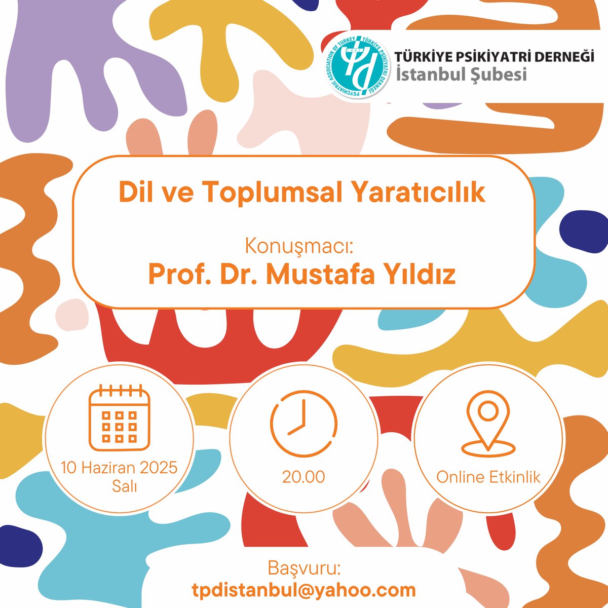 10 Haziran 2025 (Salı) günü Prof. Dr. Mustafa Yıldız ile "Dil ve Toplumsal Yaratıcılık" konusunu ele alacağız. Şube üyelerimize açık olan bu etkinliğe tpdistanbul@yahoo.com adresine mail atarak başvurabilirsiniz.
