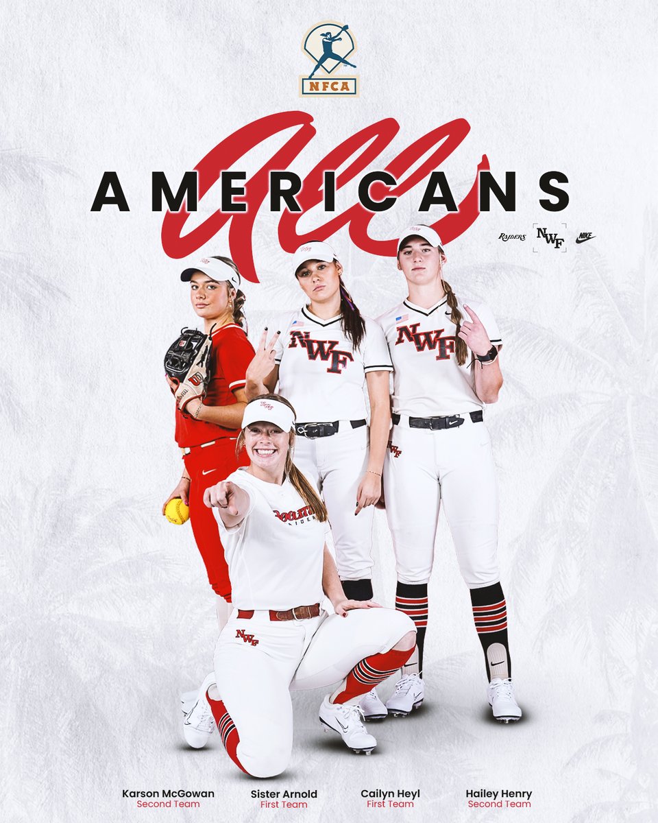NWF Softball (@nwfraiders_sb) on Twitter photo The coaches have spoken.
Karson, Sister, Cailyn and Hailey have been named <a href="/NFCAorg/">National Fastpitch Coaches Association</a> All-Americans!!
#SoundTheSiren The coaches have spoken.
Karson, Sister, Cailyn and Hailey have been named <a href="/NFCAorg/">National Fastpitch Coaches Association</a> All-Americans!!
#SoundTheSiren