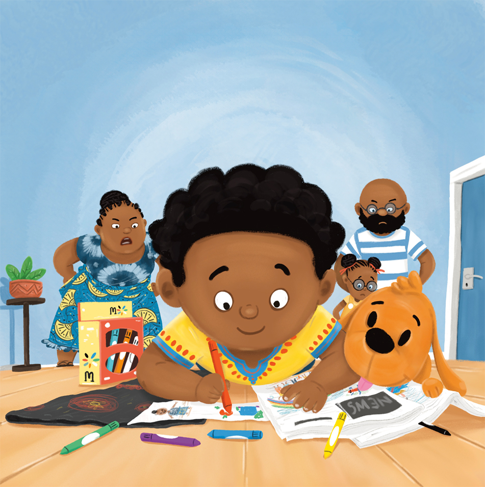 Alabaonajin's tweet image. One month to my autobiographical children's book, 'Oh No, Ojó'
Release date: July 15, 2025 (Random House Studio)
Ojó loves to draw, but what happens when he starts to draw everywhere he shouldn’t? This is a humorous story dealing with a common preschooler issue.