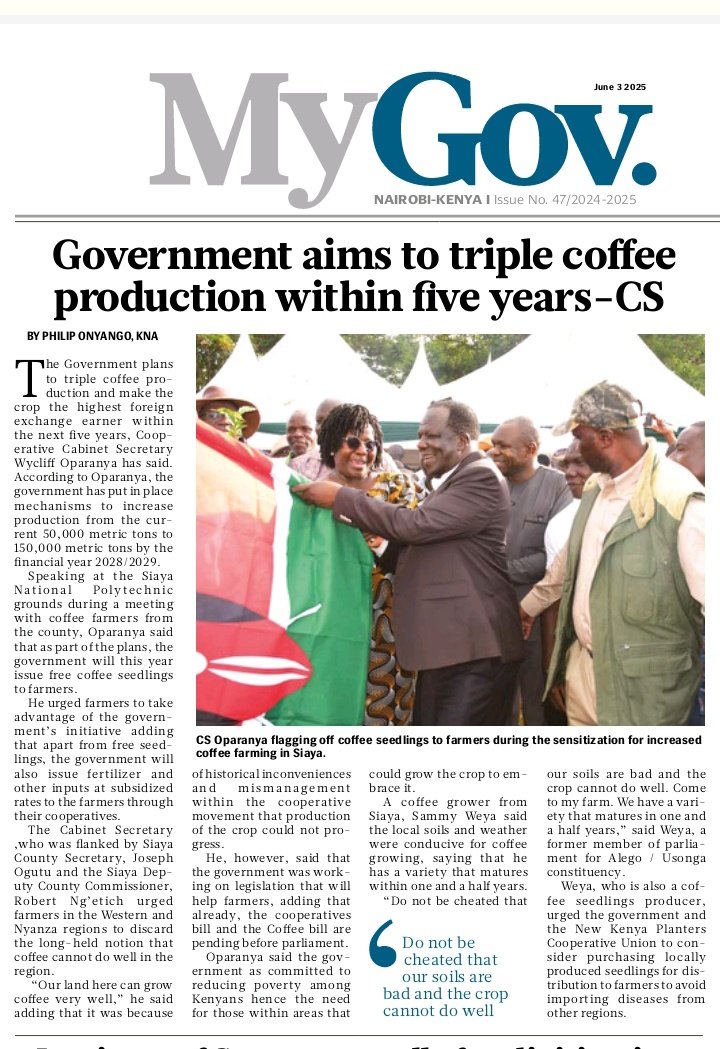 Ushirika_Kenya's tweet photo. #CoffeeProduction || #KahawaniDollar || #CoffeeReforms https://t.co/Bd6XDnLdYl