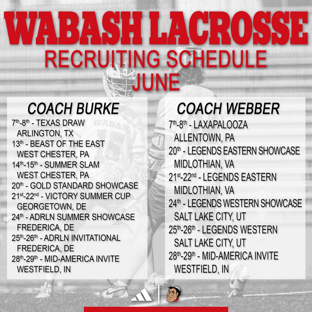 🔴 ON THE ROAD ⚪

Hitting the road starting this weekend on the lookout for future Wabash guys.

Interested in being recruited? Reach out to our staff and let them know where you'll be!

#WAF | #TheRightWay | #TheBrotherhood