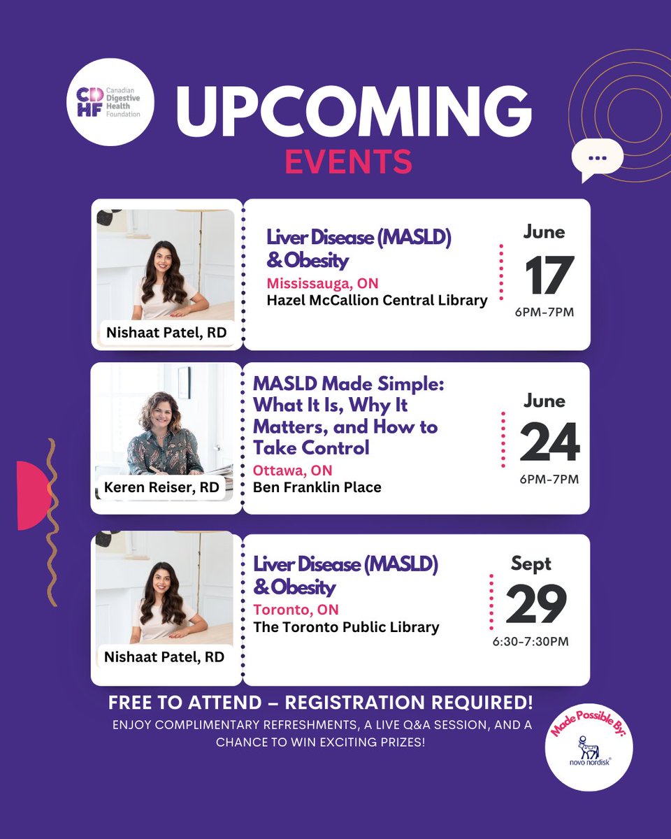 FREE! Register today!

Join us at one of our FREE Liver Health Events. Learn more here: cdhf.ca/en/trending-no…

 #LiverHealth #HealthEvents #WellnessJourney #HealthyLiving #FreeEvent #NutritionTips #HealthAwareness #FeelYourBest #GutHealth #DigestiveHealth #Obesity