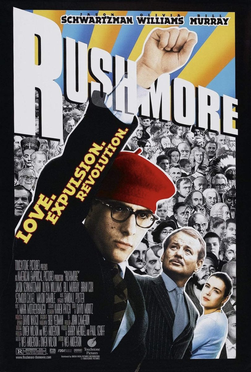 #rushmore bugüne kadar izlediğim ve bildigim #wesanderson sinemasindan çok farklıydı. Kendimi daha cok #cohenbrothers sineması izlyor gibi hissetim. Karakterler ve renk paleti daha karanlık geldi bana. Ama izlenmeye değer bir filmdi.