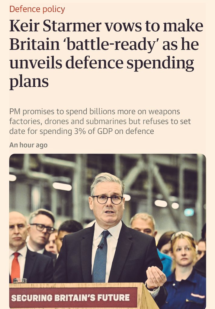 I don't remember putting the country on a war footing being in Labour's manifesto