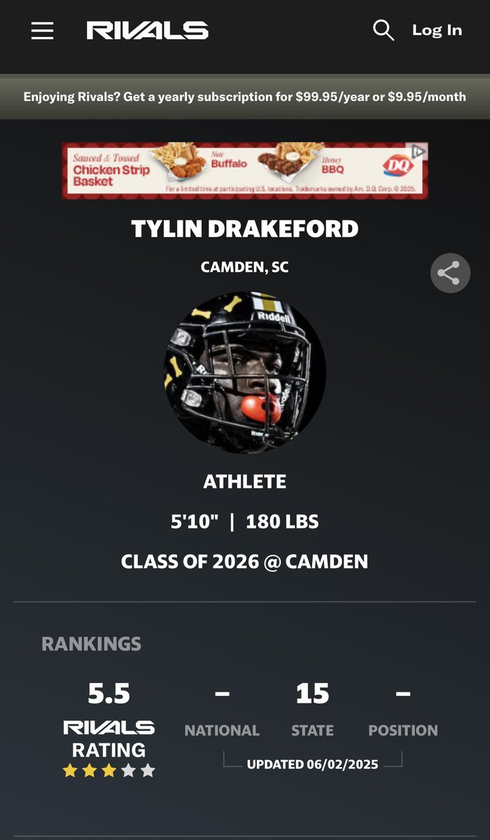 Tylin "TDRAKE" Drakeford (@drakefordtylin3) on Twitter photo Blessed to be ranked 15 in the State of SC by Rivals!! Keeping all receipts!! Sr Year ⏳ <a href="/Rivals/">Rivals</a> <a href="/RivalsFriedman/">Adam Friedman</a> <a href="/RivalsWardlaw/">Lee Wardlaw</a> <a href="/samspiegs/">Sam Spiegelman</a> <a href="/FootballCamden/">🐶🏈Camden Bulldogs Football</a> Blessed to be ranked 15 in the State of SC by Rivals!! Keeping all receipts!! Sr Year ⏳ <a href="/Rivals/">Rivals</a> <a href="/RivalsFriedman/">Adam Friedman</a> <a href="/RivalsWardlaw/">Lee Wardlaw</a> <a href="/samspiegs/">Sam Spiegelman</a> <a href="/FootballCamden/">🐶🏈Camden Bulldogs Football</a>