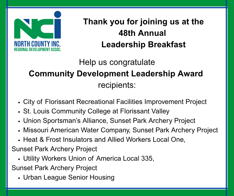 NorthCountyInc. (@northcounty_inc) on Twitter photo Congrats and thank you again to NCI's 2025 community development leadership award recipients and premier event sponsors. <a href="/STLPartnership/">STLPartnership</a> <a href="/STLCounty/">St. Louis County, MO</a> <a href="/Stifel/">Stifel</a> <a href="/umsl/">University of Missouri–St. Louis</a>, Valley Industries, Union Sportsmen's Alliance, Missouri American Water, & Utility Workers Union of America-Local 335 Congrats and thank you again to NCI's 2025 community development leadership award recipients and premier event sponsors. <a href="/STLPartnership/">STLPartnership</a> <a href="/STLCounty/">St. Louis County, MO</a> <a href="/Stifel/">Stifel</a> <a href="/umsl/">University of Missouri–St. Louis</a>, Valley Industries, Union Sportsmen's Alliance, Missouri American Water, & Utility Workers Union of America-Local 335