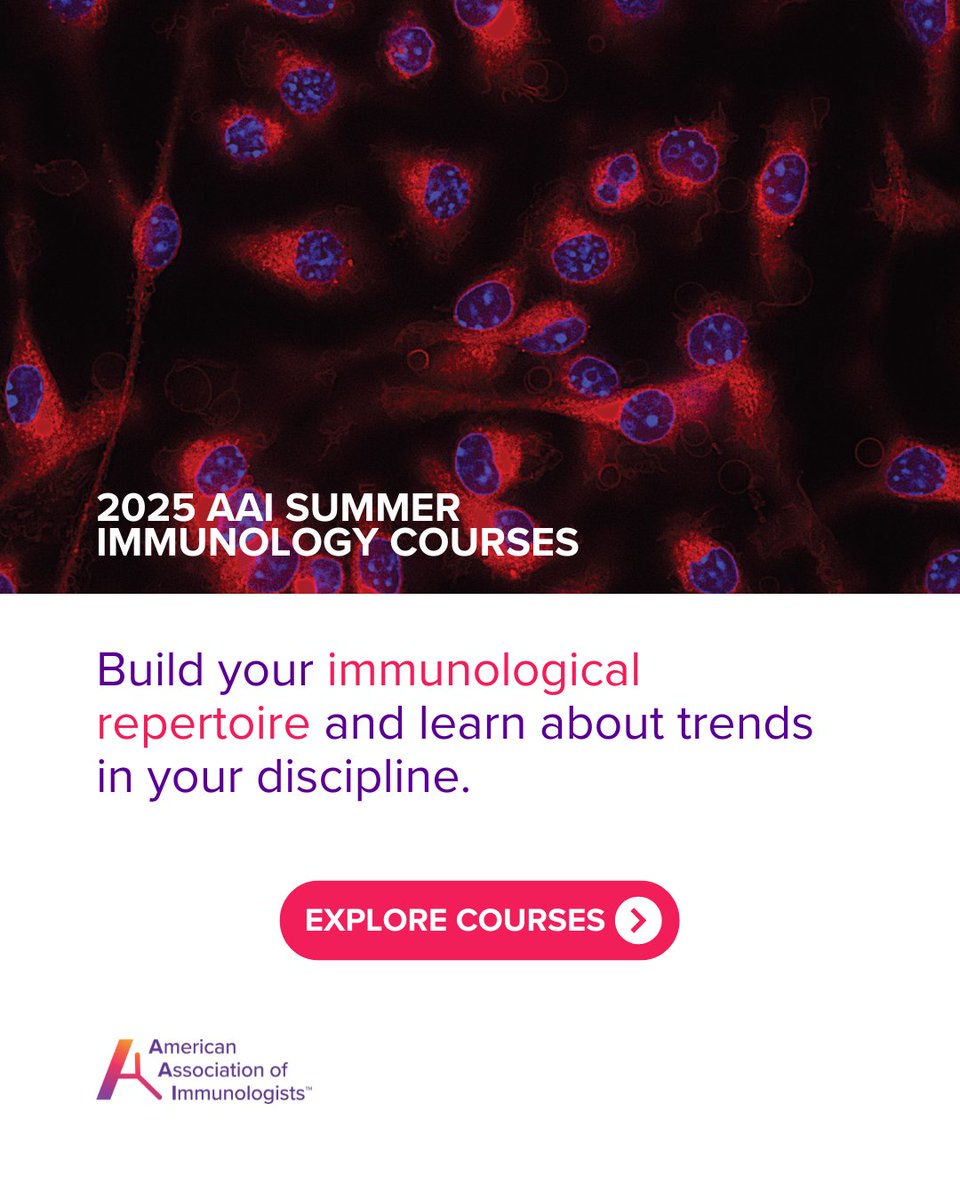 Enhance your knowledge with the 2025 AAI Introductory Course. Join expert faculty, like past Deputy Editor Sarah Gaffen, for a comprehensive overview of the basics of #immunology. Register now to build your repertoire with AAI from July 8-13 in LA! ow.ly/5Ezv50W2TRb