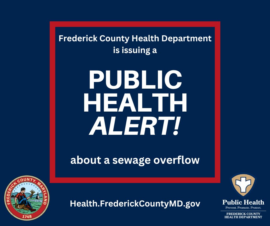Frederick County Health Department advises the public to avoid waters around Adamstown due to a sewage overflow. The affected area is near Adamstown Road and Mountville Road into the Tuscarora Creek. Full press release health.frederickcountymd.gov/DocumentCenter…