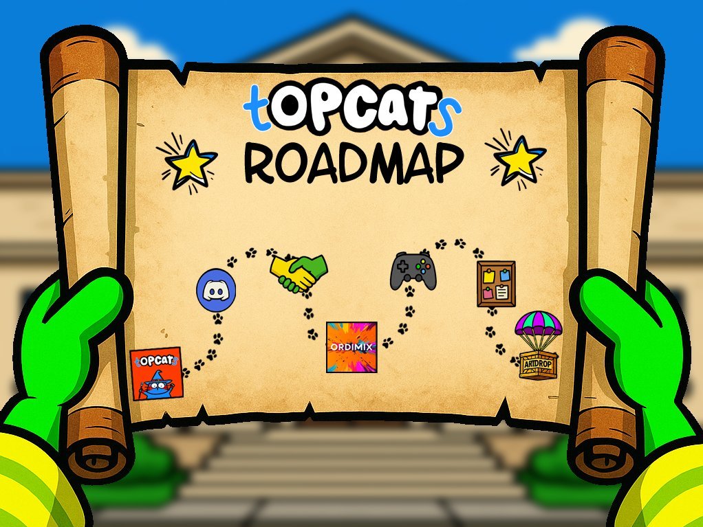 🚨 The tOPCATs Roadmap is LIVE 🐱🧵

1,314 pixel cats on exotic sats 🎨
Lore, games, alpha, &amp; chaos 🧠
Ordimix: 333 1/1 glitch-AI remixes 💥
Holder perks, collabs &amp; art drops 🎁
A protocol of play. Not a PFP.

→ topcats.fun/roadmap

#Ordinals #BTC #tOPCATs