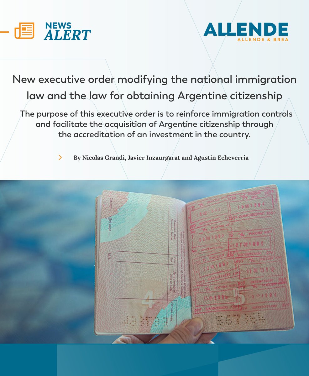 New executive order modifying the national immigration law and the law for obtaining Argentine citizenship
allende.com/en/migration/n…