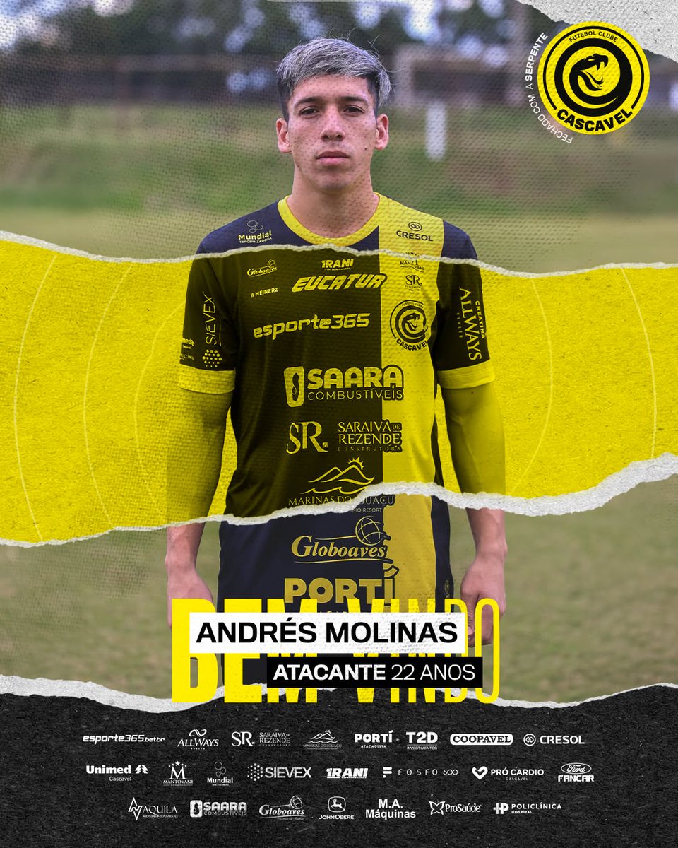 CbVinibortolato's tweet photo. Finalmente o atacante Andrés Molinas é apresentado no FC Cascavel. O atleta está no elenco desde o início de preparação para a Série D. O atleta paraguaio estava na Argentina, jogando no Sacachispas, um time da 3a divisão regional. https://t.co/v2S088vcfU
