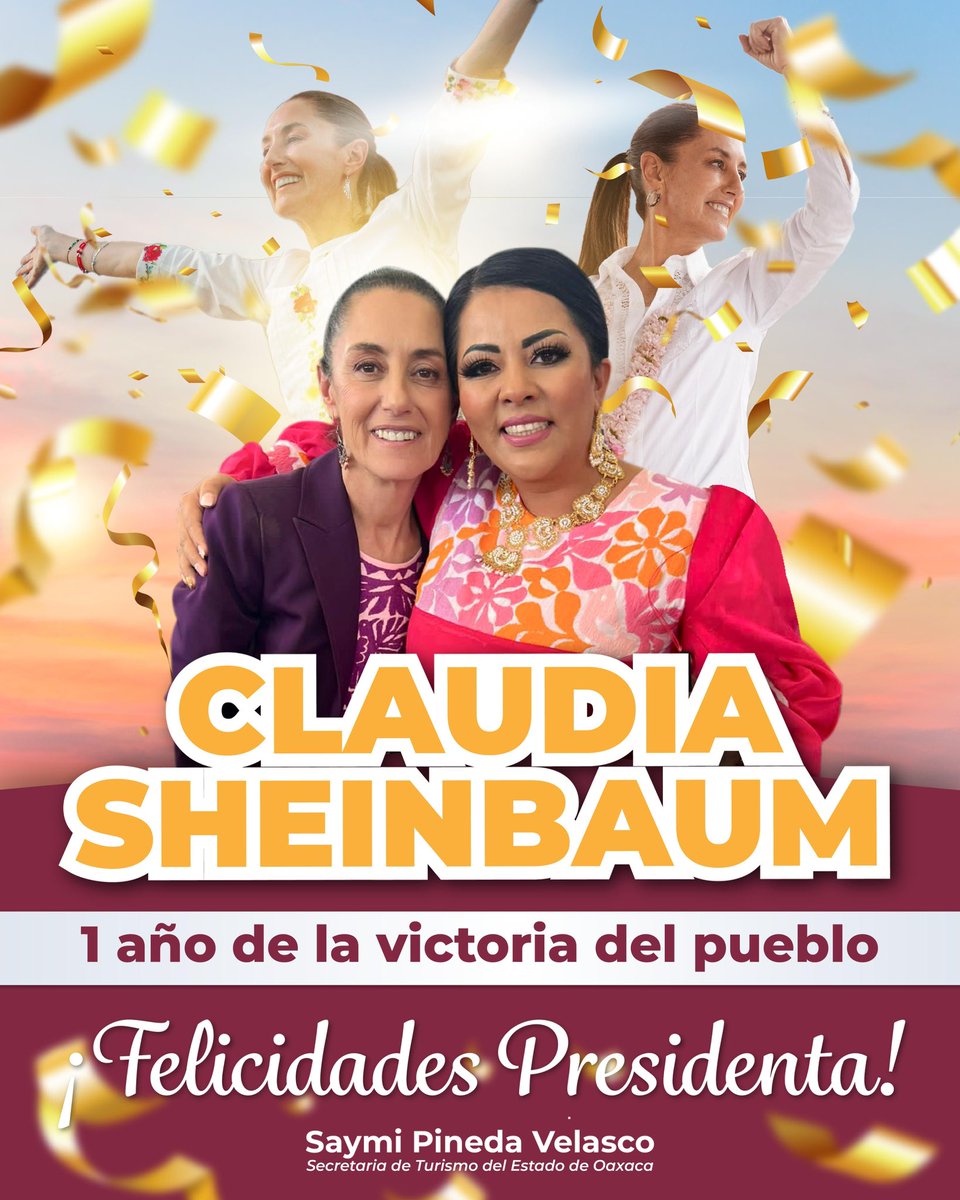 ¡Felicidades, Presidenta!

Hace un año, el pueblo de México hizo historia al elegir por primera vez a una mujer como presidenta de nuestro país, la Dra. <a href="/Claudiashein/">Claudia Sheinbaum Pardo</a>. Un momento trascendental que marcó el rumbo de nuestra nación y reafirmó que la transformación sigue avanzando.