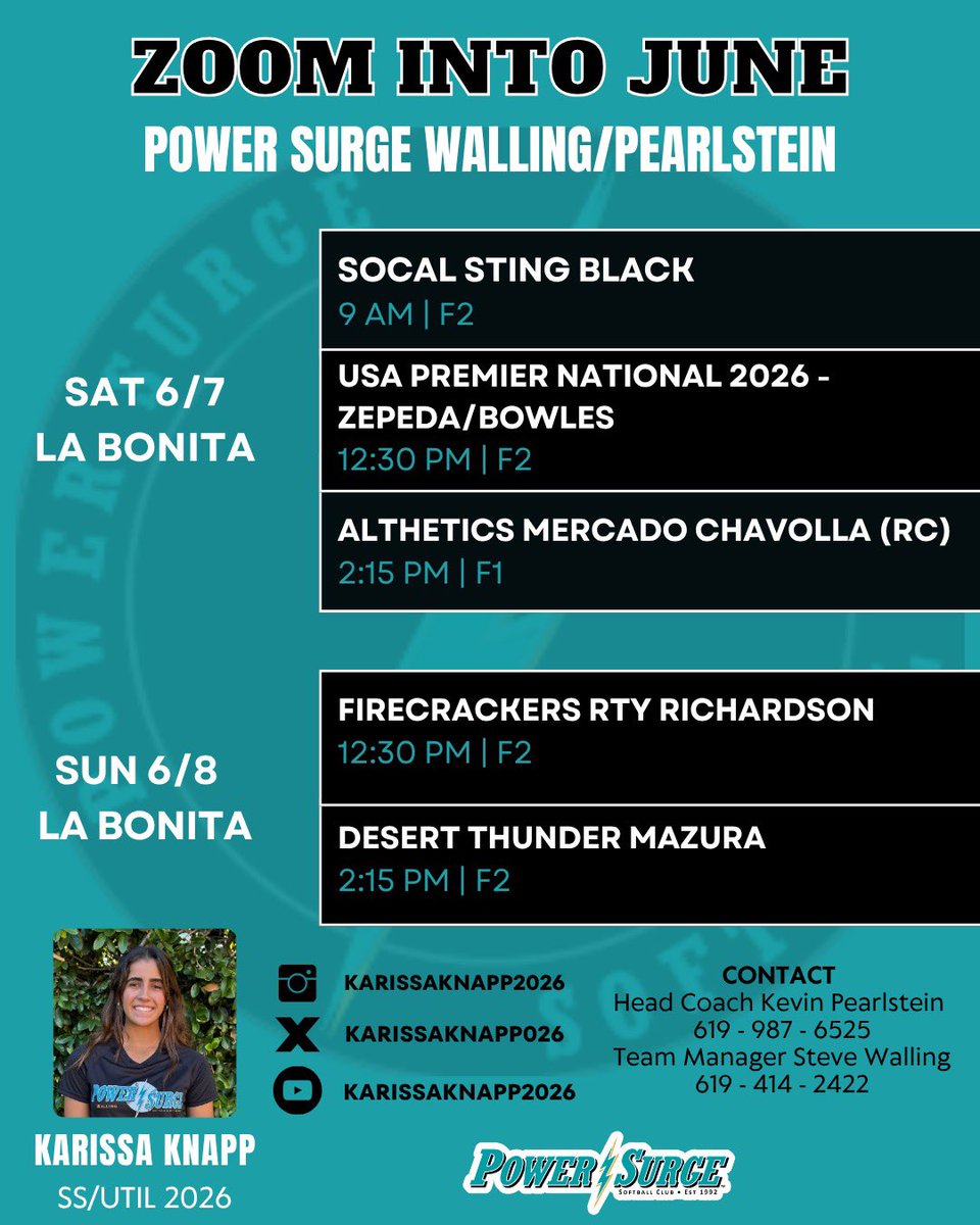 Karissa Knapp (@karissaknapp026) on Twitter photo Excited to compete in Zoom into June this weekend! @powersurgewalling <a href="/DropBombs_Hit/">Dropbombs Hitting</a> <a href="/FastpitchAthRec/">Fastpitch Athlete Recruits</a> Excited to compete in Zoom into June this weekend! @powersurgewalling <a href="/DropBombs_Hit/">Dropbombs Hitting</a> <a href="/FastpitchAthRec/">Fastpitch Athlete Recruits</a>