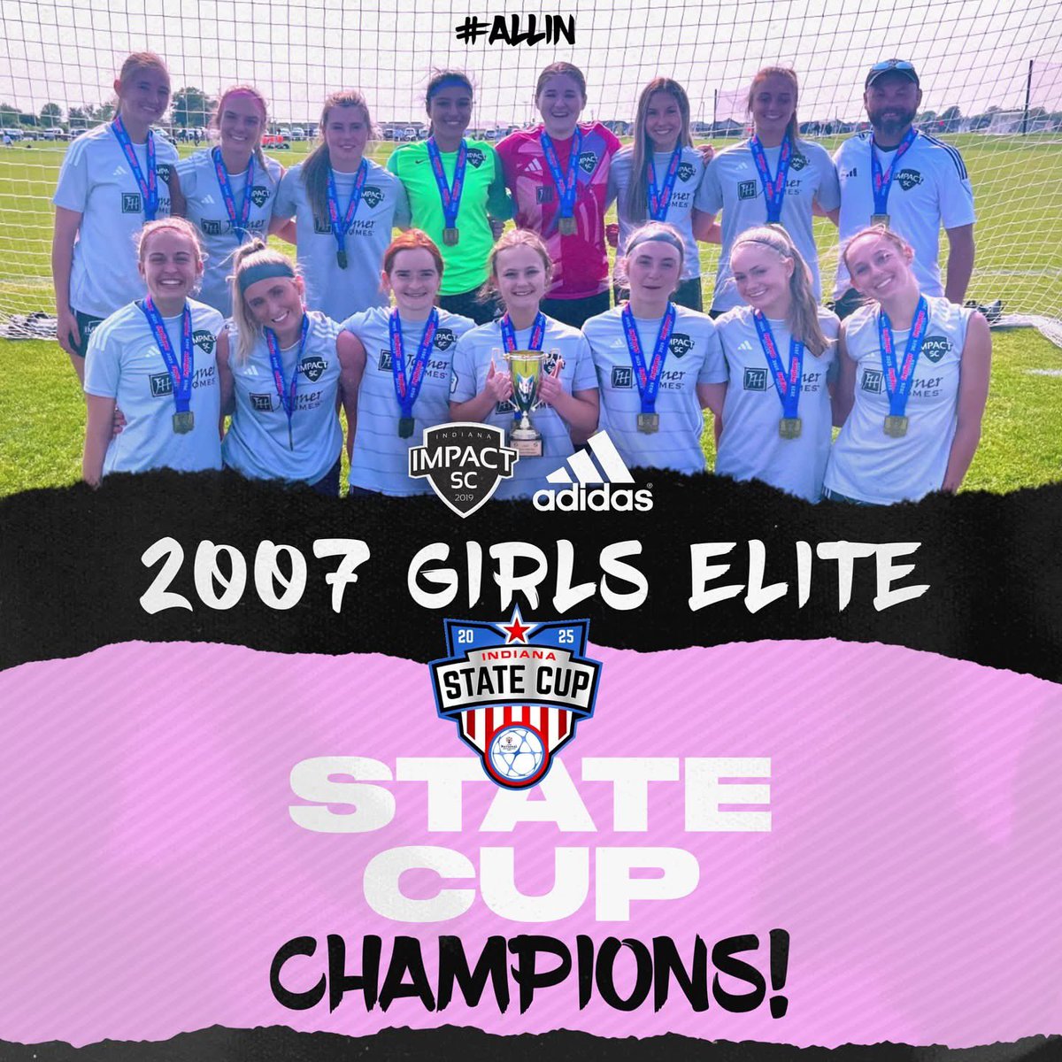 THE 07GE are the 18u State Cup Champions! 🏆 Congratulations to these long-standing ladies and shoutout to Coach Gerike for all your love and effort! #ImpactLegacyTeam #ImpactProud #ALLin #cupszn #cherryontop 🍒