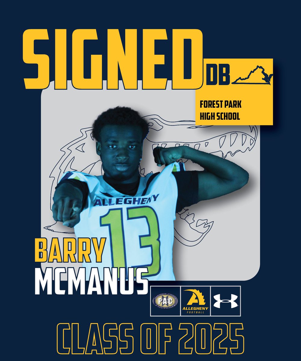 Allegheny Football (@alleghenyfb) on Twitter photo Barry McManus ( <a href="/Mcmanusbarry07/">Barry McManus jr</a> )
Defensive Back
Forest Park High School | Virginia
#GoGators π Barry McManus ( <a href="/Mcmanusbarry07/">Barry McManus jr</a> )
Defensive Back
Forest Park High School | Virginia
#GoGators π