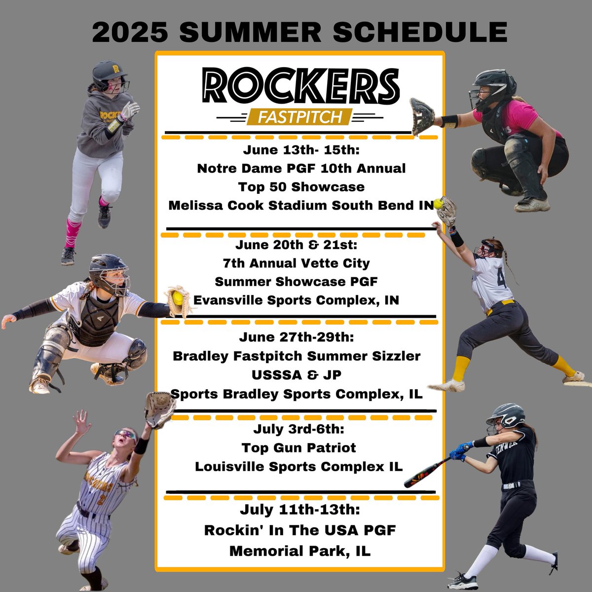 Jmonner_13's tweet image. My 2025 Summer Schedule!💛🖤