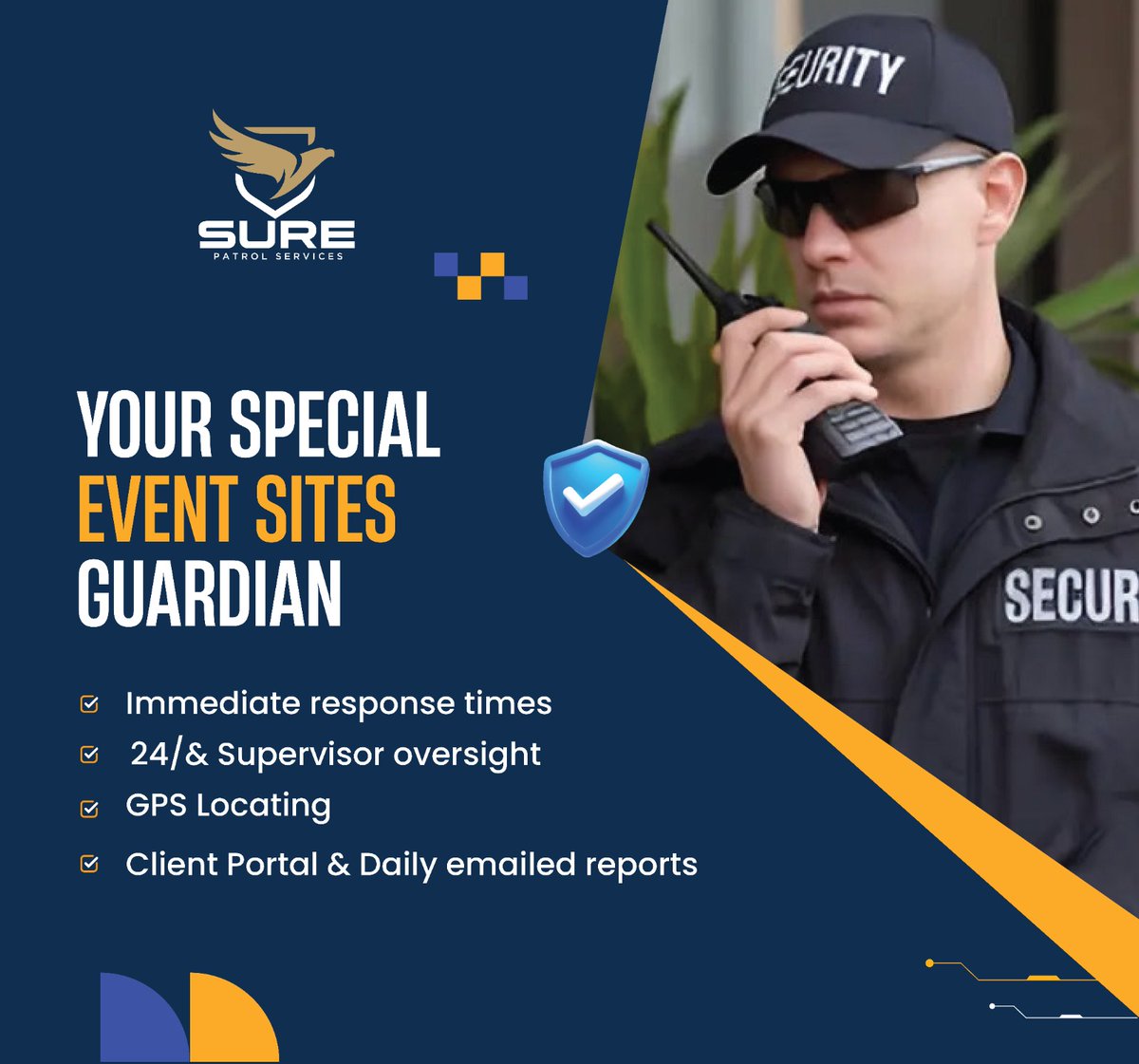 SurePatrols's tweet photo. Need reliable security for your event?
Sure Patrol Services has you covered with fast response times, GPS tracking, and daily reports.
Your event, our priority. 
#EventSecurity #SurePatrol #SecurityServices #OnSiteProtection https://t.co/yEmdCMb5HL