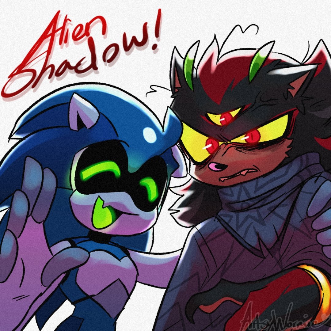 CocoaBoi4's tweet image. Changed my username 👍 in Instagram story I've explained why.
Made another au 😭🔫 took long on the design..rn working on the spaceship
#SonicTheHedgehog #Sonic #ShadowTheHedgehog #Shadow
#Sonadow #alienshadow