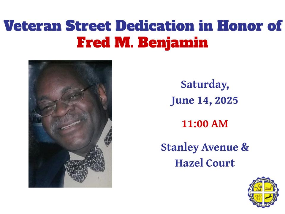 SoBrunswickTwp's tweet image. Join us as we honor local veteran Fred M. Benjamin with a #VeteranStreetDedication! ๐บ๐ธ
๐
Saturday, June 14, 2025
๐ 11:00 AM
๐ Stanley Avenue & Hazel Court
Come celebrate his legacy and unveil a lasting tribute to his service and impact. ๐บ๐ธ
#VeteranHonors #FredMBenjamin