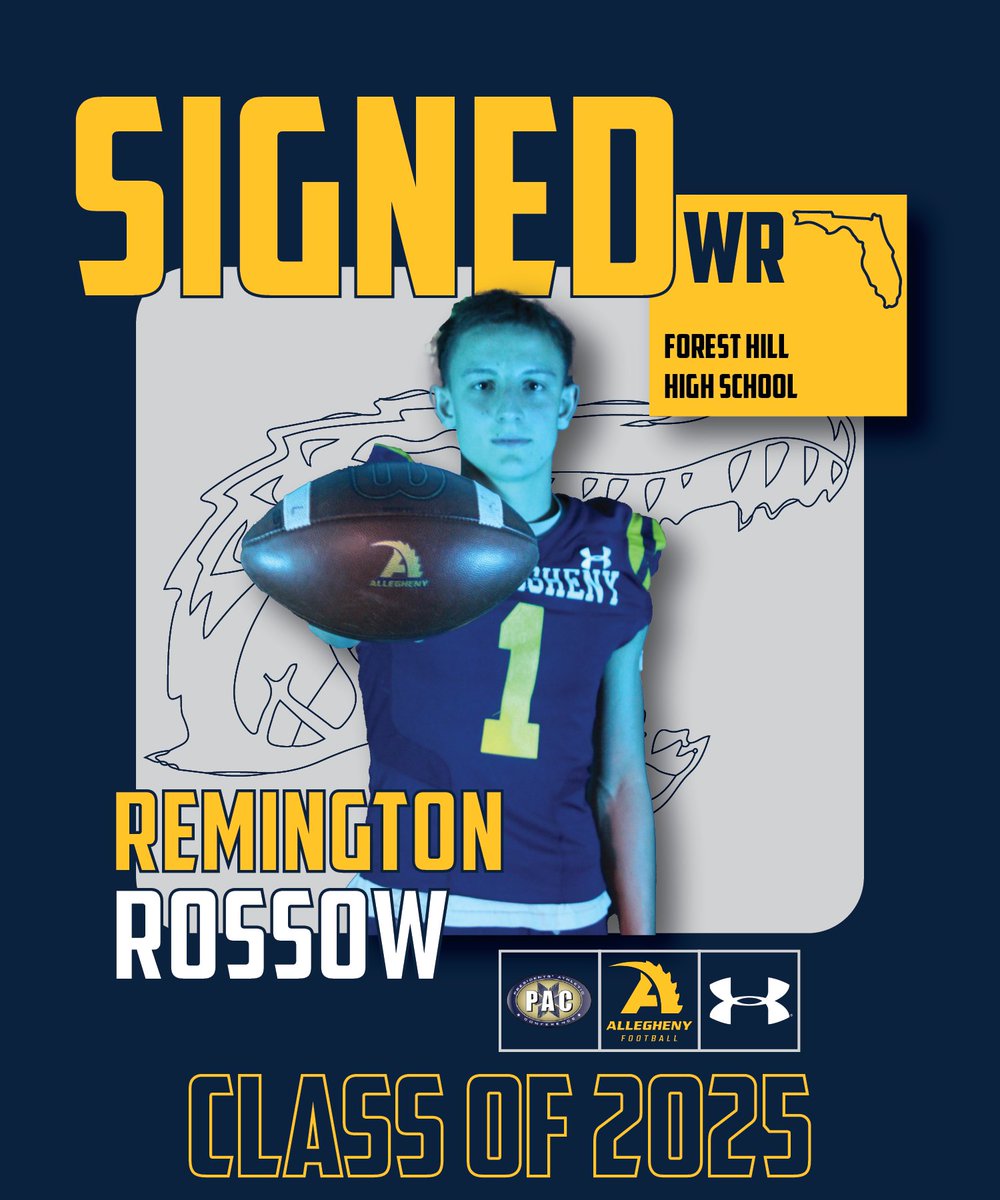 Allegheny Football (@alleghenyfb) on Twitter photo Remington Rossow ( <a href="/RossowRemington/">Remington Rossow</a> )
Wide Receiver
Forest Hill High School | Florida
#GoGators π Remington Rossow ( <a href="/RossowRemington/">Remington Rossow</a> )
Wide Receiver
Forest Hill High School | Florida
#GoGators π