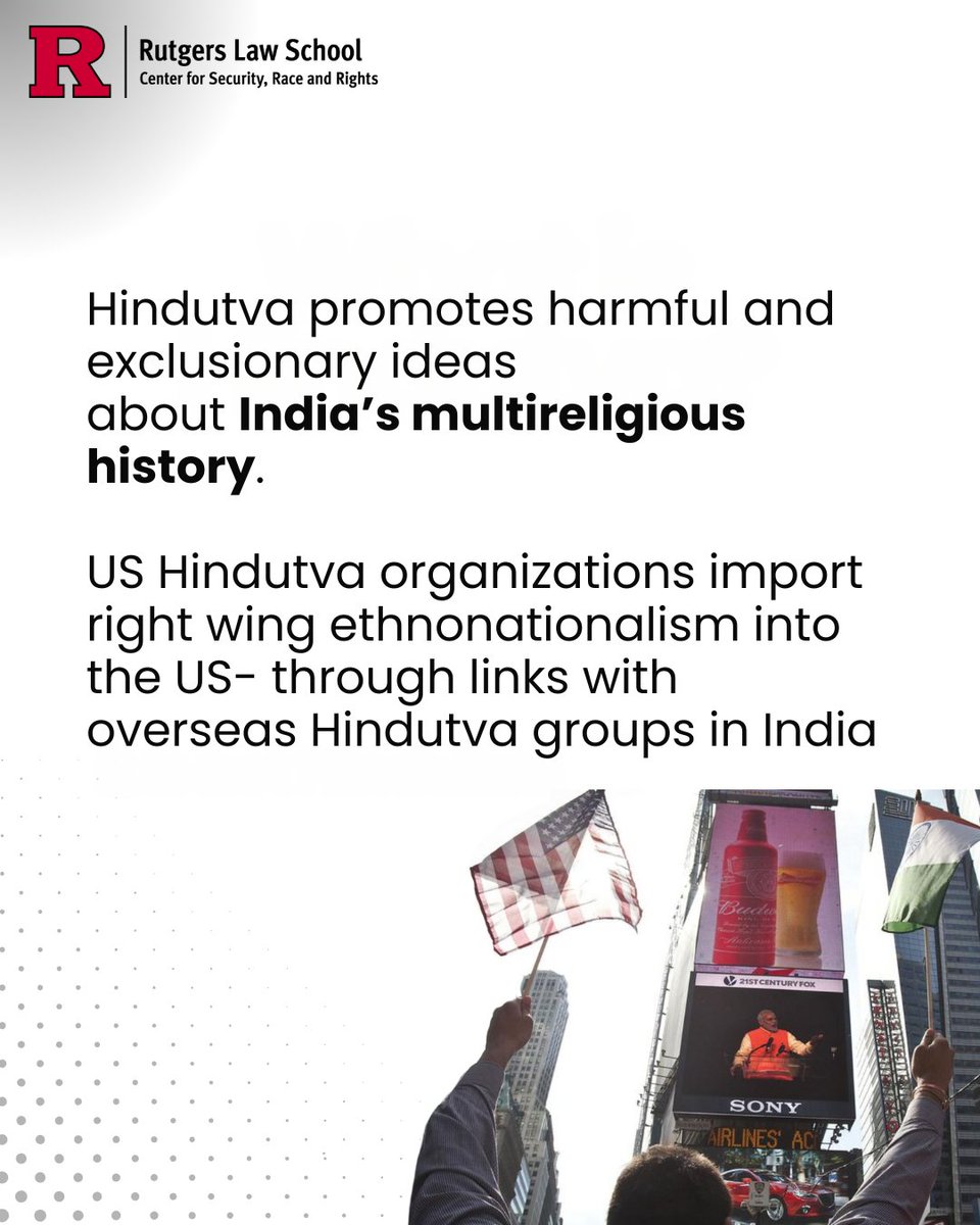 Dr. Audrey Truschke (@audreytruschke) on Twitter photo Rutgers-Newark's wonderful <a href="/RUCSRR/">Center for Security, Race and Rights</a> has issued a new report - Hindutva in America, complete with analysis of and recommendations to guard against this far-right extremism in the U.S.
Read it here: csrr.rutgers.edu/issues/hindutv… Rutgers-Newark's wonderful <a href="/RUCSRR/">Center for Security, Race and Rights</a> has issued a new report - Hindutva in America, complete with analysis of and recommendations to guard against this far-right extremism in the U.S.
Read it here: csrr.rutgers.edu/issues/hindutv…